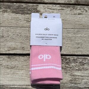 Alo Unisex Half-Crew Throwback Sock NWT‎ Sweet Pink size medium